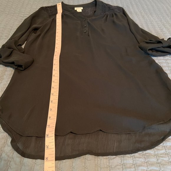 Mossimo Supply Co. Black Gauze Blouse Size Small - Picture 3 of 5